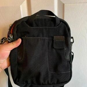 Unisex Cross Body Black and Orange Bag